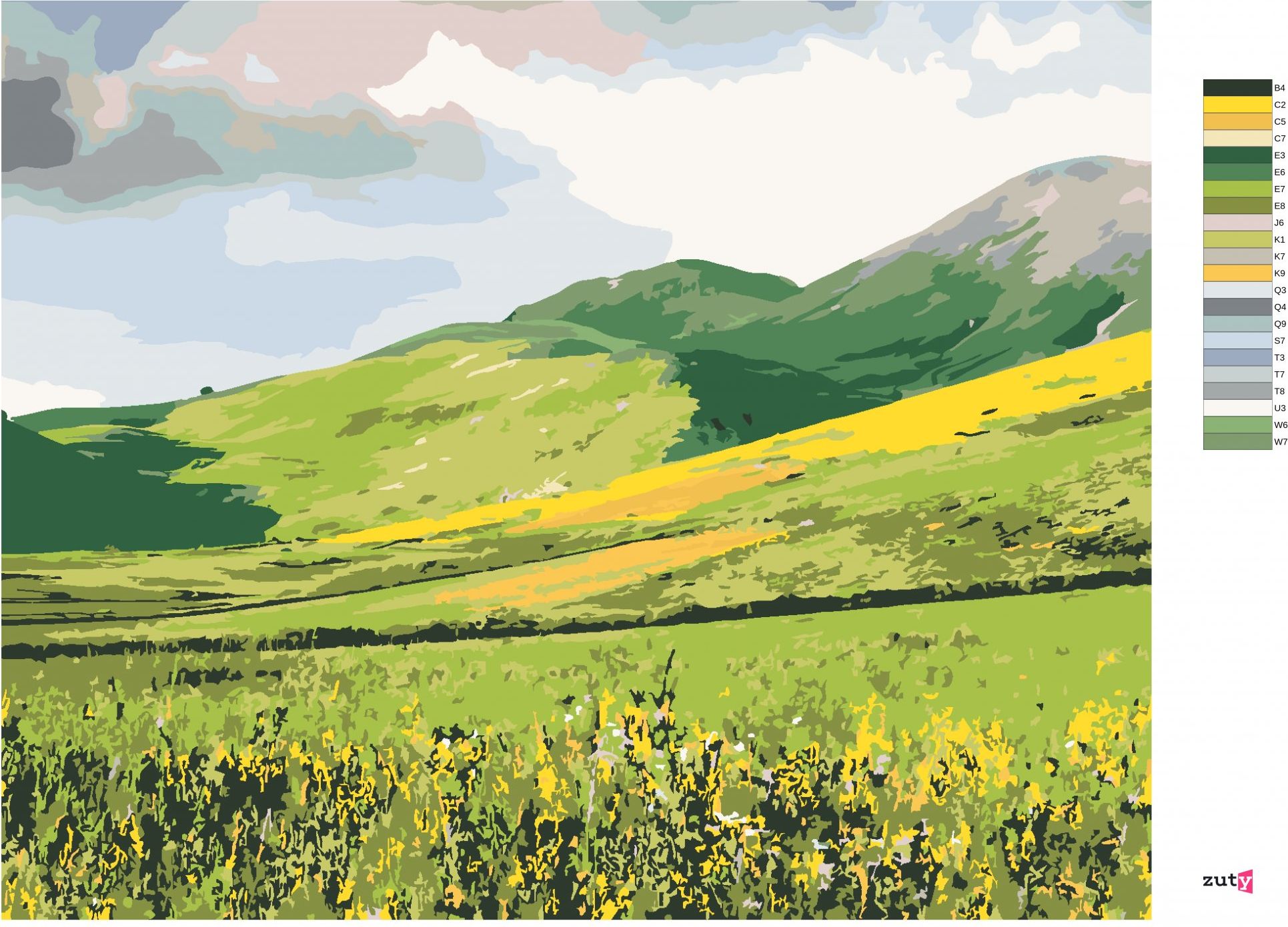zuty Malování podle čísel - LOUKA A HORY (TED DAVIS) - Rozměr: 40x50 cm, Rámování: Varianta: bez rámu a bez vypnutí plátna - obrázek 10