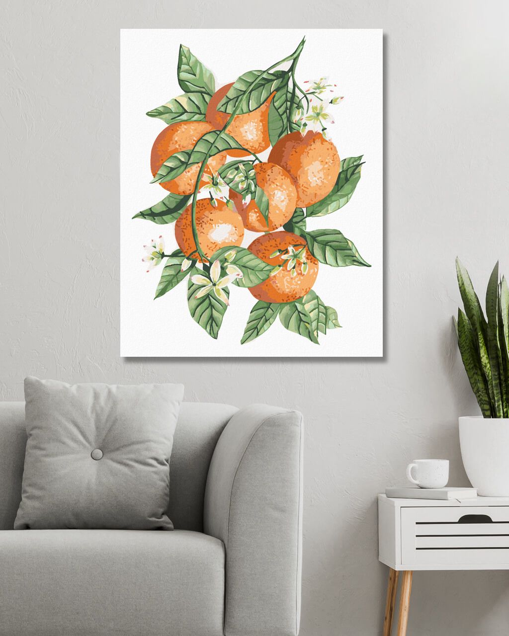 zuty Malování podle čísel - POMERANČE NA VĚTVI (ALEXANDRIA GILBERT) - Rozměr: 40x50 cm, Rámování: Varianta: vypnuté plátno na rám - obrázek 4