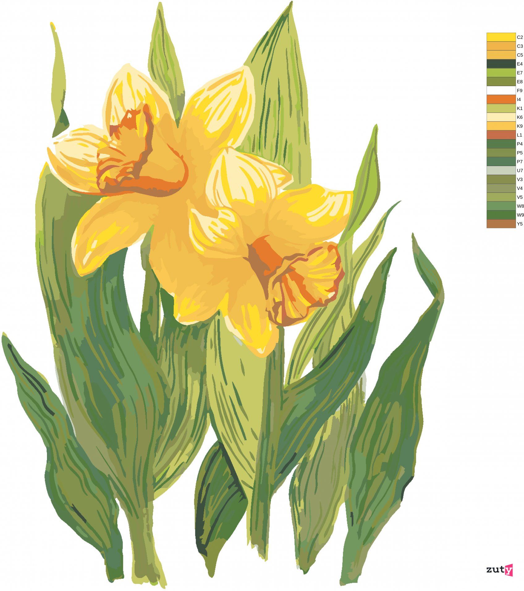 zuty Malování podle čísel - ŽLUTÉ NARCISY (ALEXANDRIA GILBERT) - Rozměr: 40x50 cm, Rámování: Varianta: bez rámu a bez vypnutí plátna - obrázek 7