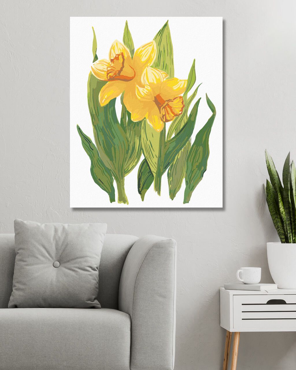 zuty Malování podle čísel - ŽLUTÉ NARCISY (ALEXANDRIA GILBERT) - Rozměr: 40x50 cm, Rámování: Varianta: vypnuté plátno na rám - obrázek 4