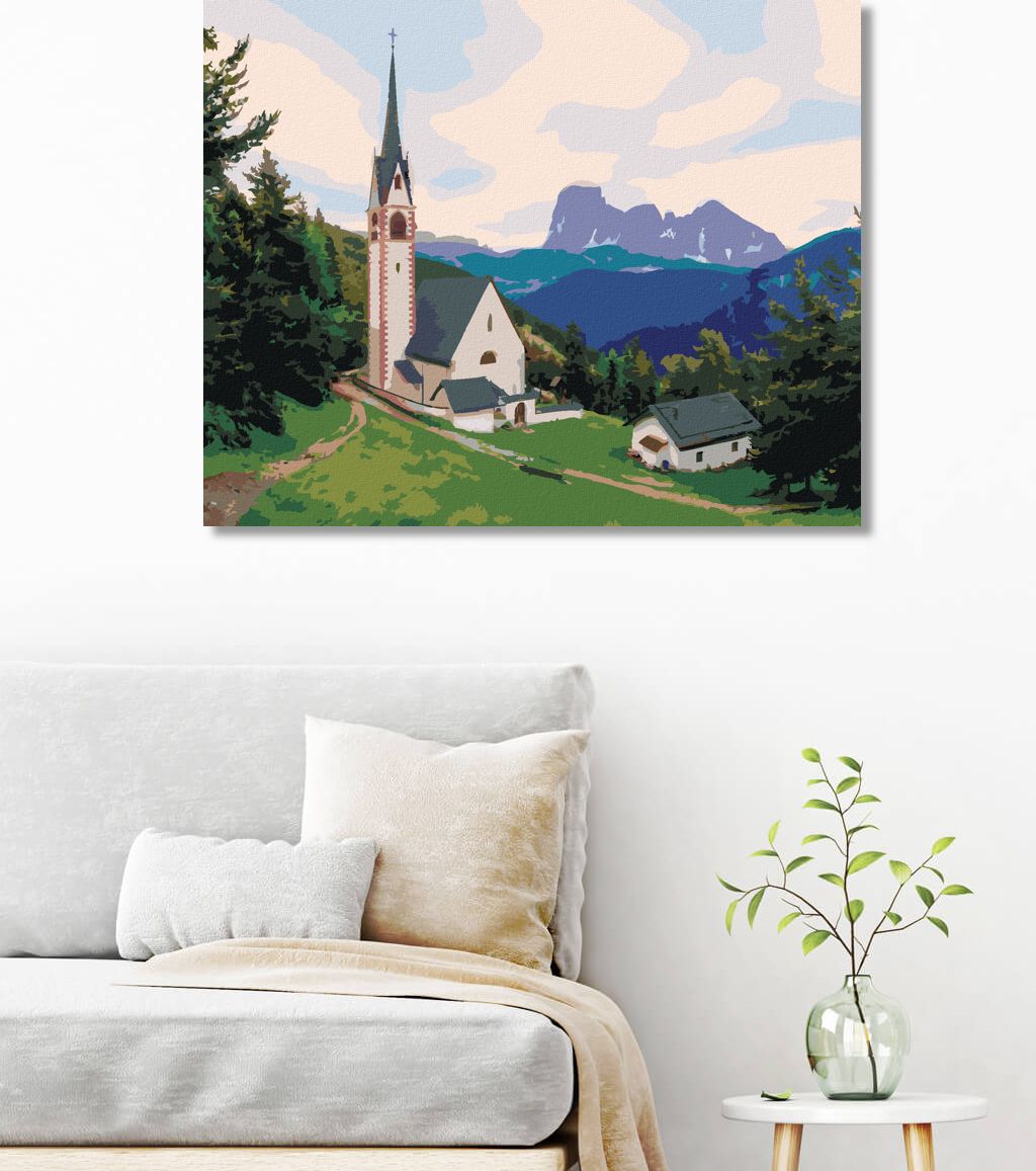 zuty Malování podle čísel - KOSTEL A HORA, ITÁLIE (TED DAVIS) - Rozměr: 40x50 cm, Rámování: Varianta: vypnuté plátno na rám - obrázek 10