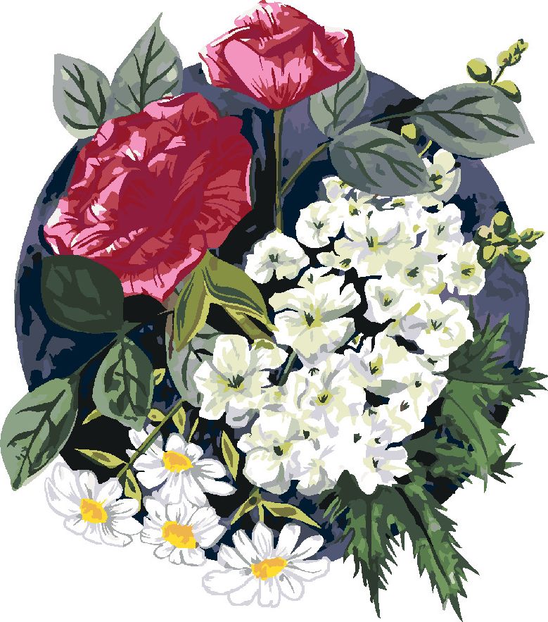 zuty Malování podle čísel - RŮŽE A KOPRETINY (ALEXANDRIA GILBERT) - Rozměr: 40x50 cm, Rámování: Varianta: bez rámu a bez vypnutí plátna - obrázek 9