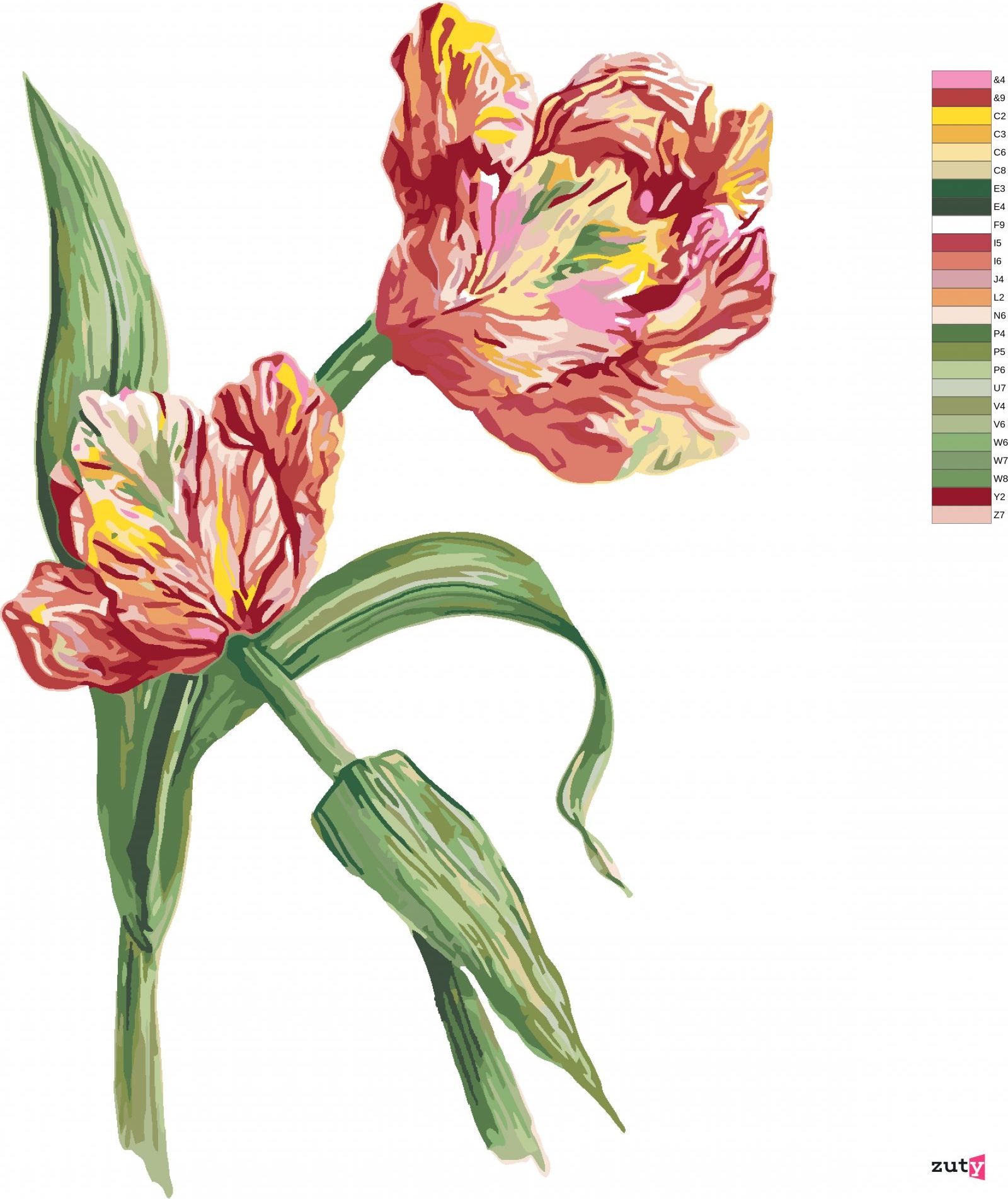 zuty Malování podle čísel - TULIPÁN (ALEXANDRIA GILBERT) - Rozměr: 40x50 cm, Rámování: Varianta: vypnuté plátno na rám - obrázek 5