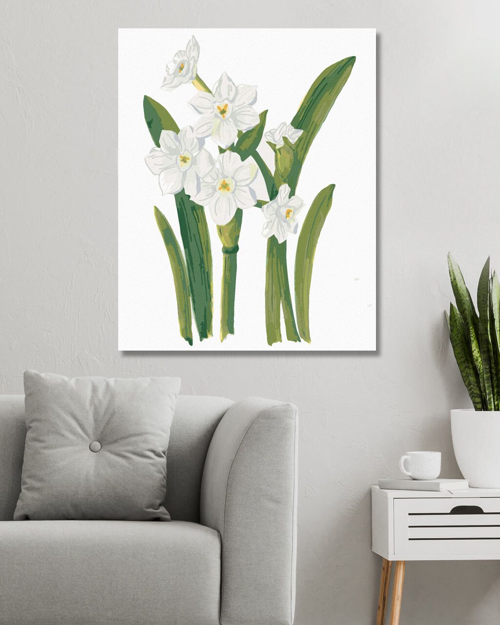 zuty Malování podle čísel - BÍLÉ NARCISY (ALEXANDRIA GILBERT) - Rozměr: 40x50 cm, Rámování: Varianta: vypnuté plátno na rám - obrázek 5