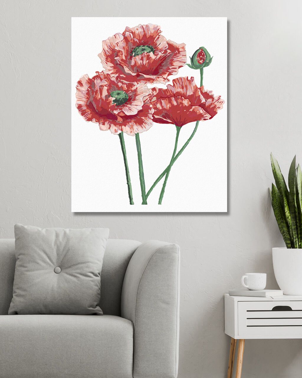zuty Malování podle čísel - VLČÍ MÁK TŘI KVĚTY (ALEXANDRIA GILBERT) - Rozměr: 40x50 cm, Rámování: Varianta: bez rámu a bez vypnutí plátna - obrázek 6
