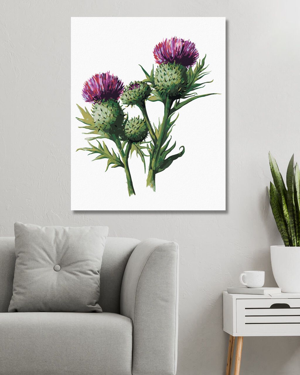 zuty Malování podle čísel - BODLÁK S KVĚTEM (ALEXANDRIA GILBERT) - Rozměr: 40x50 cm, Rámování: Varianta: bez rámu a bez vypnutí plátna - obrázek 3