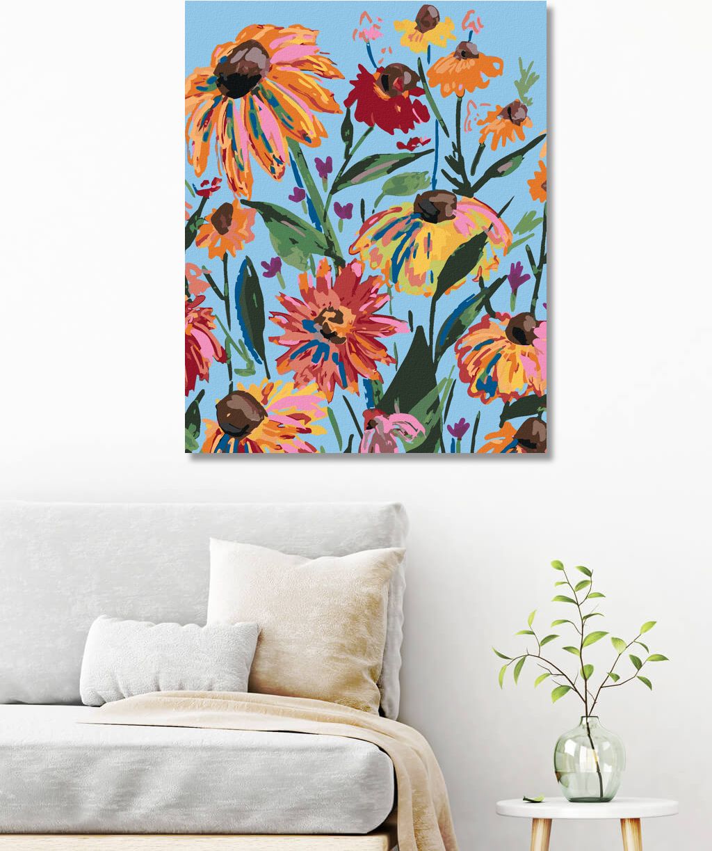 zuty Malování podle čísel - ORANŽOVÉ KVĚTY A NEBE (ALEXANDRIA GILBERT) - Rozměr: 40x50 cm, Rámování: Varianta: bez rámu a bez vypnutí plátna - obrázek 10