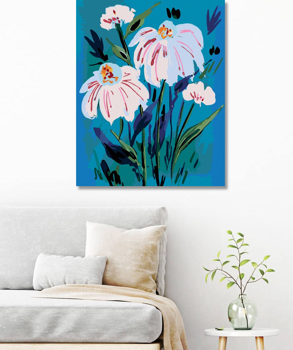 zuty Malování podle čísel - BÍLÉ KVĚTY TŘAPATKY (ALEXANDRIA GILBERT) - Rozměr: 40x50 cm, Rámování: Varianta: bez rámu a bez vypnutí plátna - obrázek 4