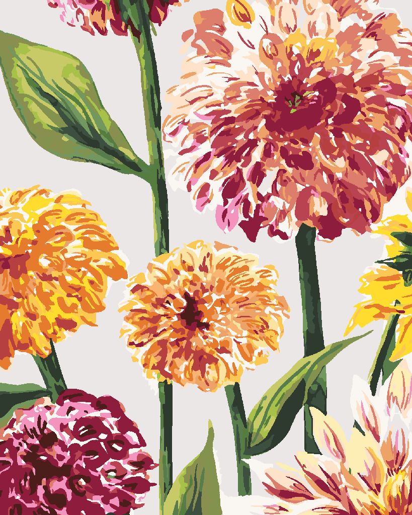 zuty Malování podle čísel - RŮŽOVÉ A ORANŽOVÉ KVĚTY (ALEXANDRIA GILBERT) - Rozměr: 40x50 cm, Rámování: Varianta: bez rámu a bez vypnutí plátna - obrázek 8