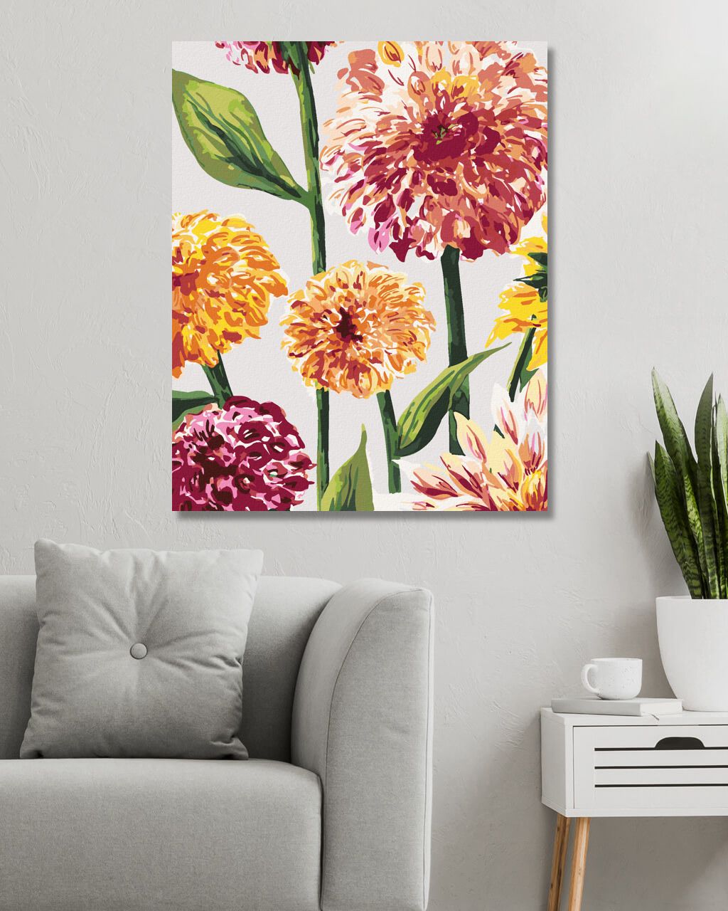 zuty Malování podle čísel - RŮŽOVÉ A ORANŽOVÉ KVĚTY (ALEXANDRIA GILBERT) - Rozměr: 40x50 cm, Rámování: Varianta: bez rámu a bez vypnutí plátna - obrázek 9