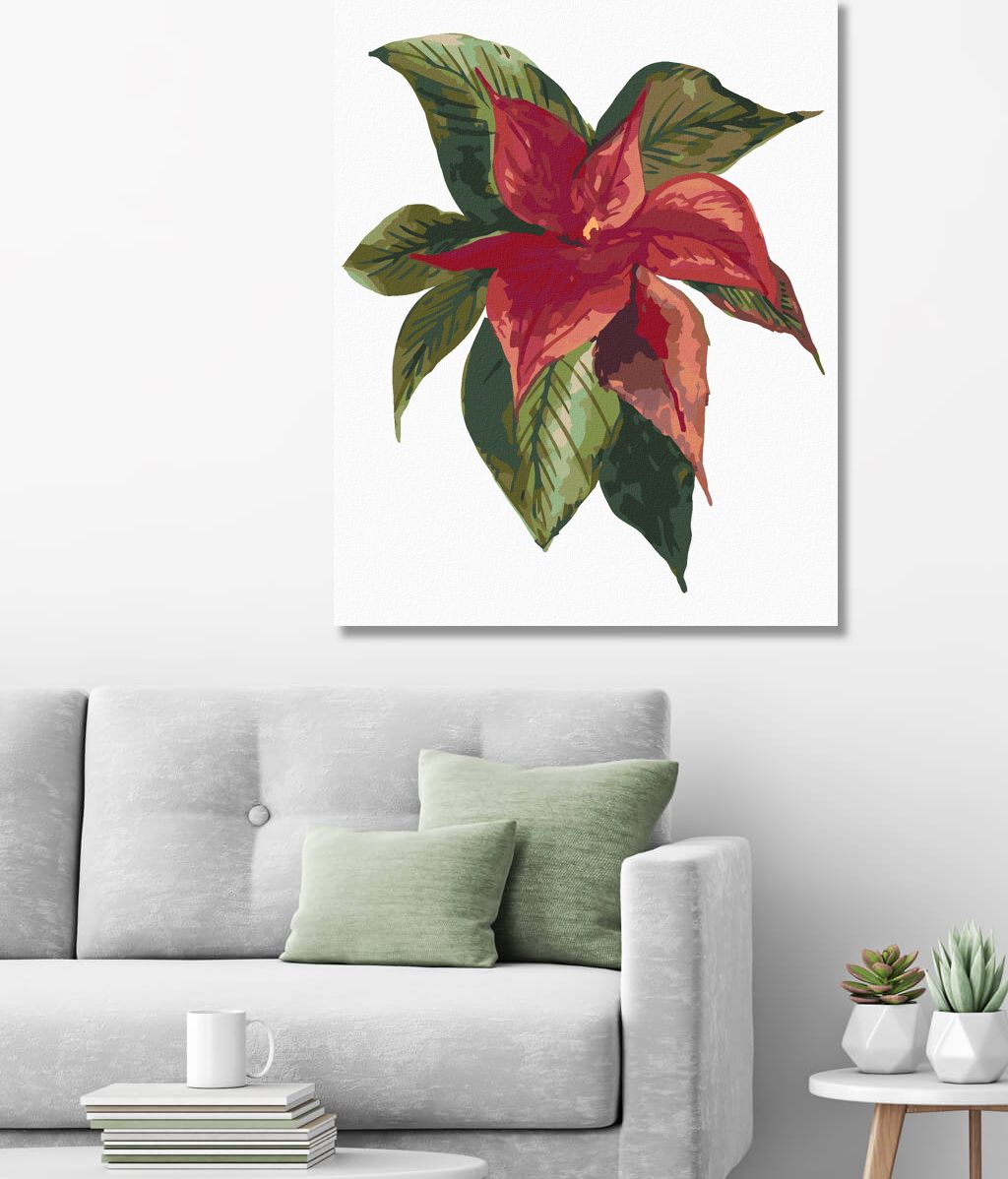 zuty Malování podle čísel - KVĚTINA VÁNOČNÍ HVĚZDA (ALEXANDRIA GILBERT) - Rozměr: 40x50 cm, Rámování: Varianta: vypnuté plátno na rám - obrázek 9