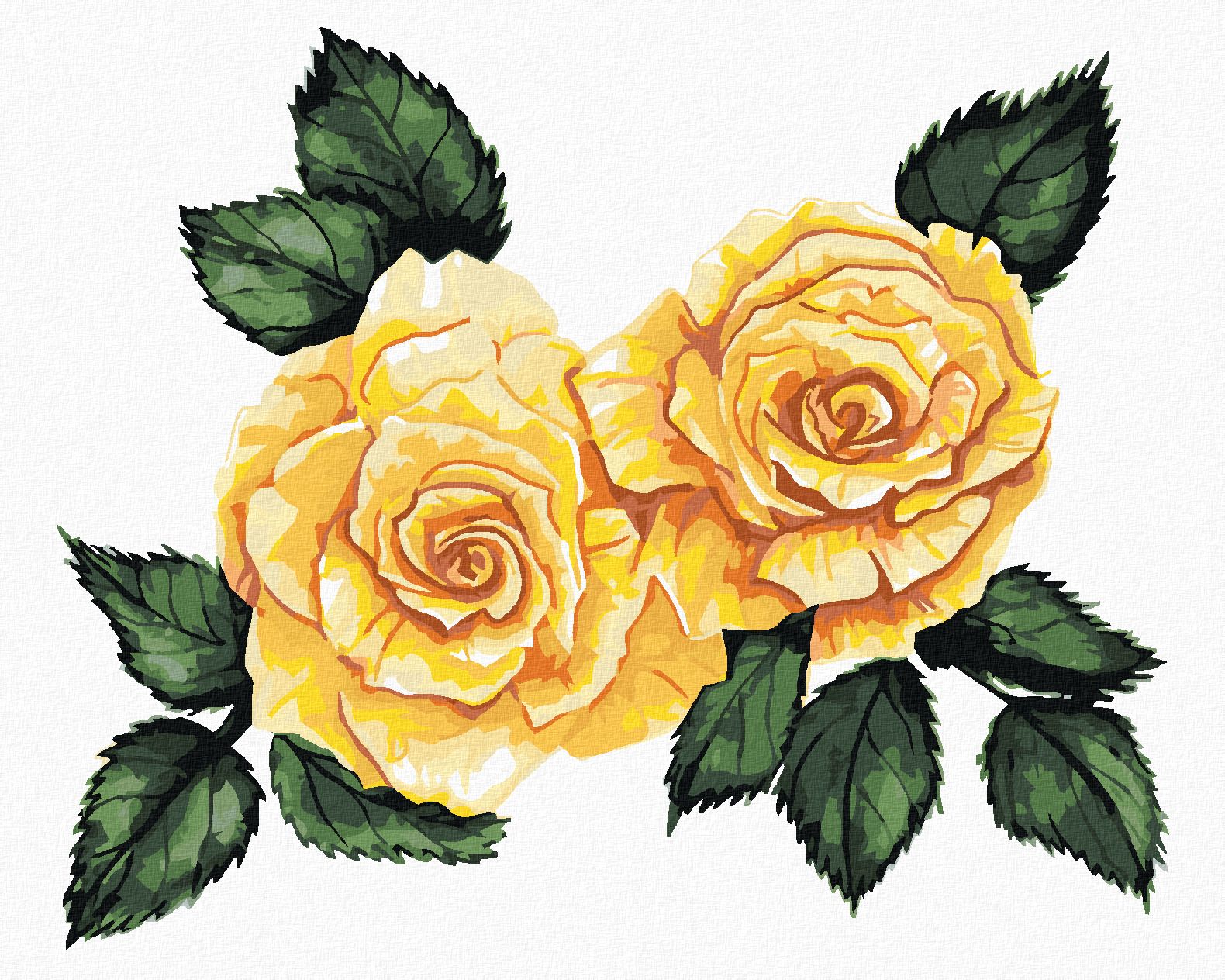 zuty Malování podle čísel - ŽLUTÉ RŮŽE (ALEXANDRIA GILBERT) - Rozměr: 40x50 cm, Rámování: Varianta: bez rámu a bez vypnutí plátna - obrázek 1
