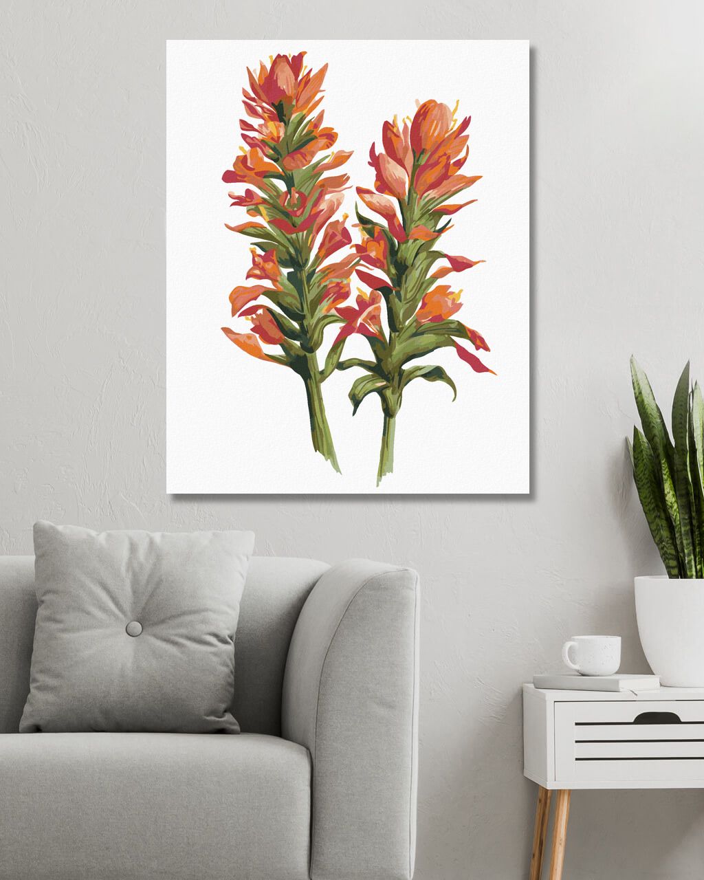 zuty Malování podle čísel - KVĚTINA S ČERVENÝMI KVĚTY (ALEXANDRIA GILBERT) - Rozměr: 40x50 cm, Rámování: Varianta: vypnuté plátno na rám - obrázek 9