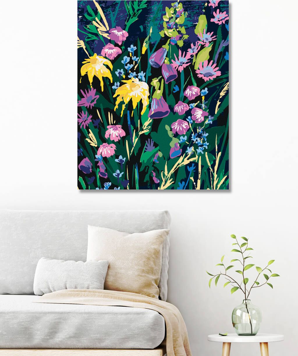 zuty Malování podle čísel - KVĚTINY NA NOČNÍ LOUCE (ALEXANDRIA GILBERT) - Rozměr: 40x50 cm, Rámování: Varianta: vypnuté plátno na rám - obrázek 10