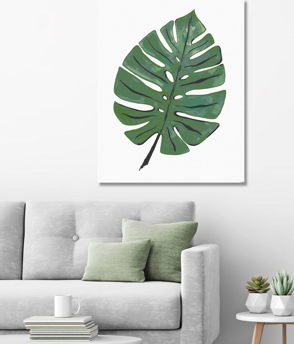 zuty Malování podle čísel - LIST MONSTERA (ALEXANDRIA GILBERT) - Rozměr: 40x50 cm, Rámování: Varianta: bez rámu a bez vypnutí plátna - obrázek 6