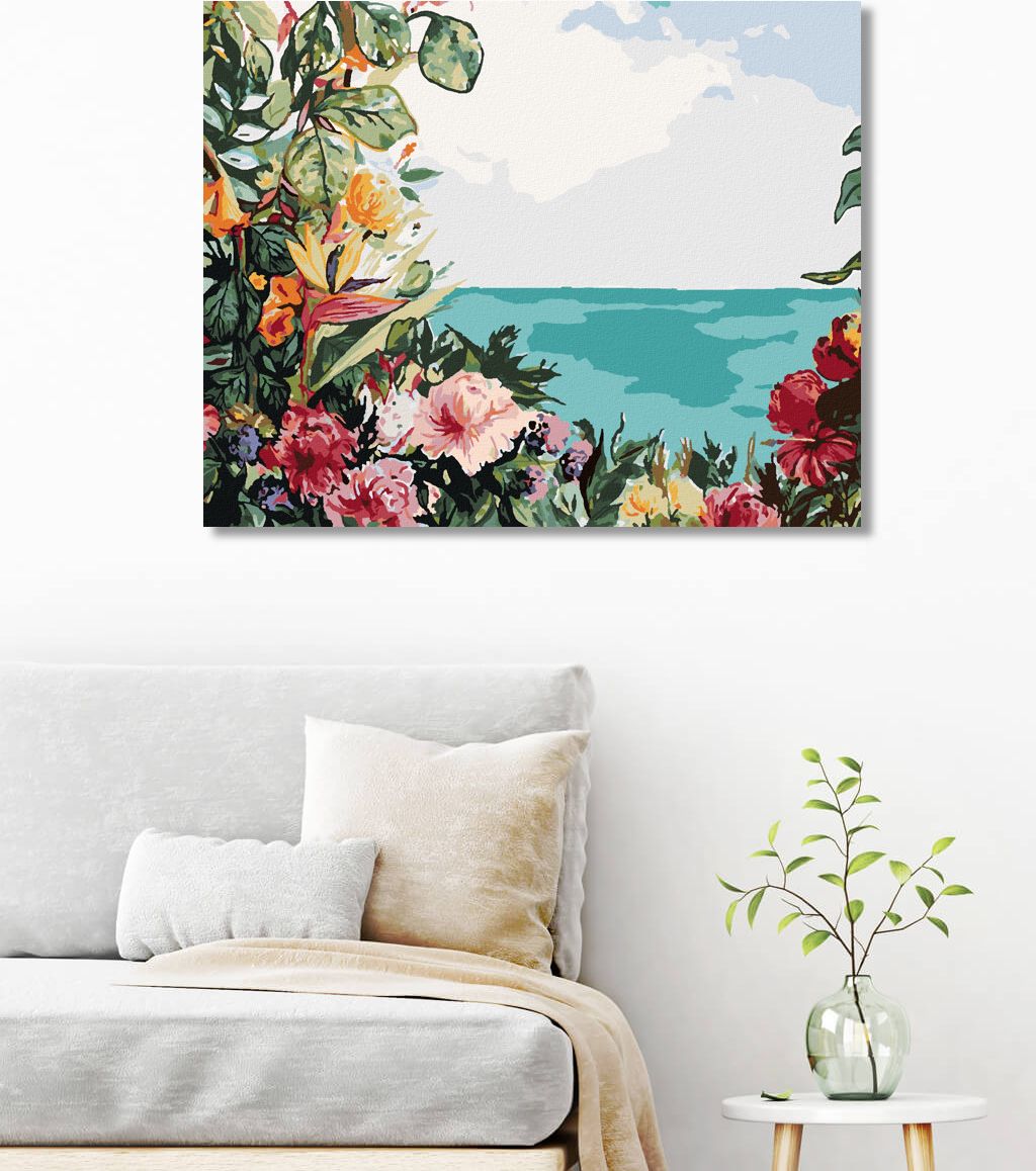zuty Malování podle čísel - KVĚTINY U MOŘE (ALEXANDRIA GILBERT) - Rozměr: 40x50 cm, Rámování: Varianta: vypnuté plátno na rám - obrázek 6