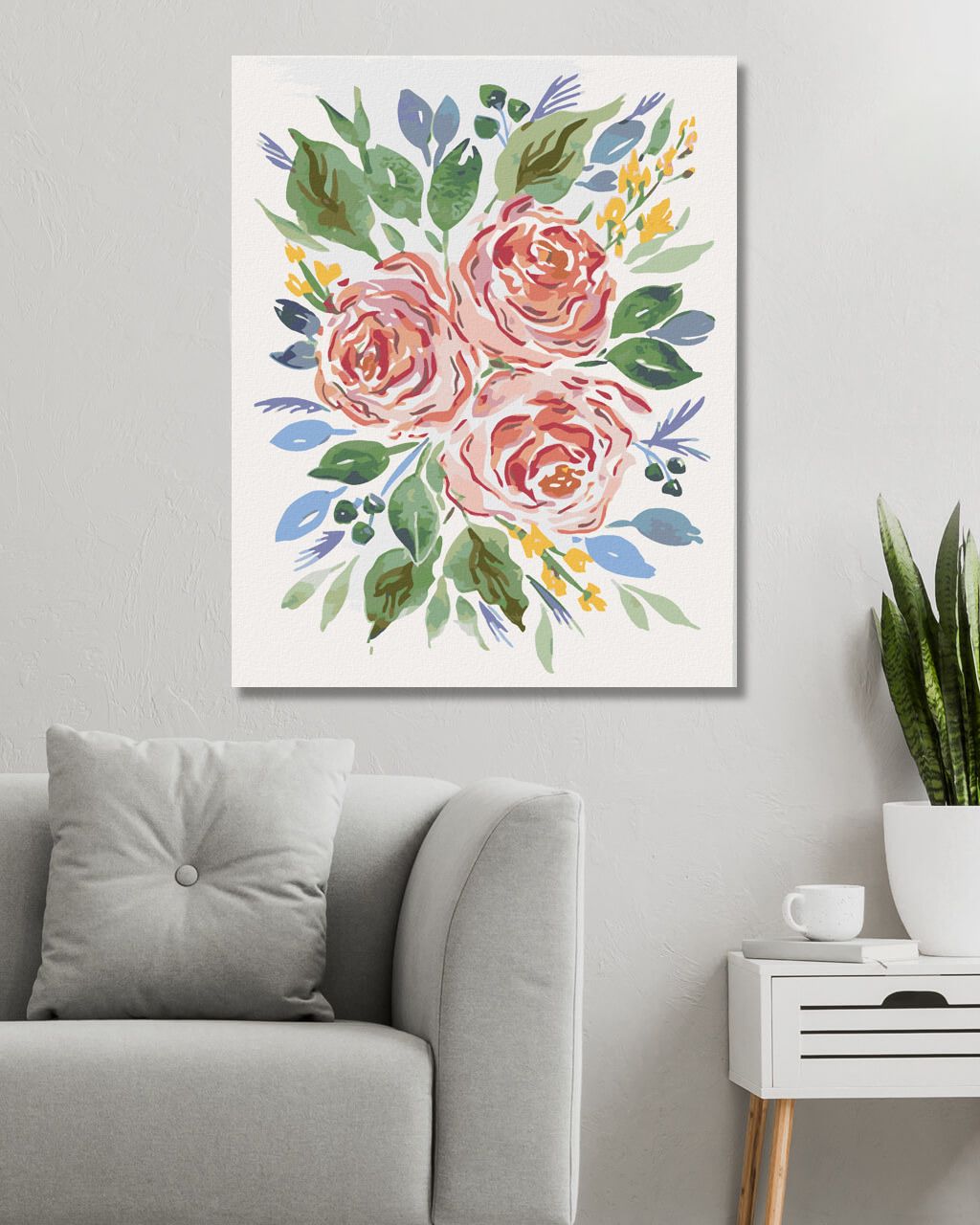 zuty Malování podle čísel - VINTAGE RŮŽE (ALEXANDRIA GILBERT) - Rozměr: 40x50 cm, Rámování: Varianta: vypnuté plátno na rám - obrázek 4