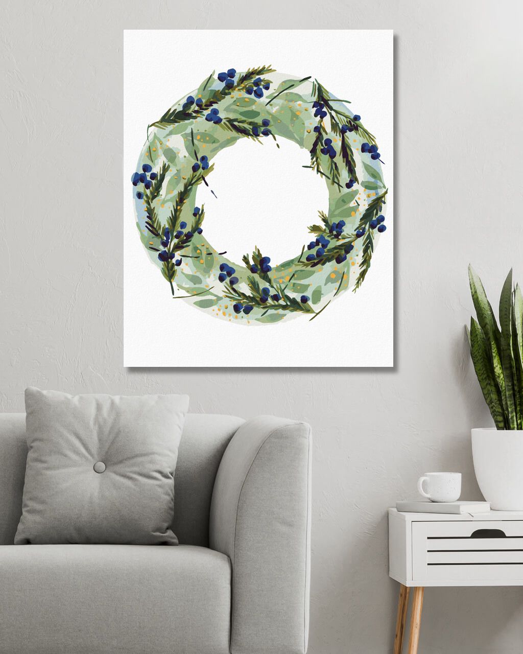 zuty Malování podle čísel - VĚNEC Z JALOVCE (ALEXANDRIA GILBERT) - Rozměr: 40x50 cm, Rámování: Varianta: bez rámu a bez vypnutí plátna - obrázek 6