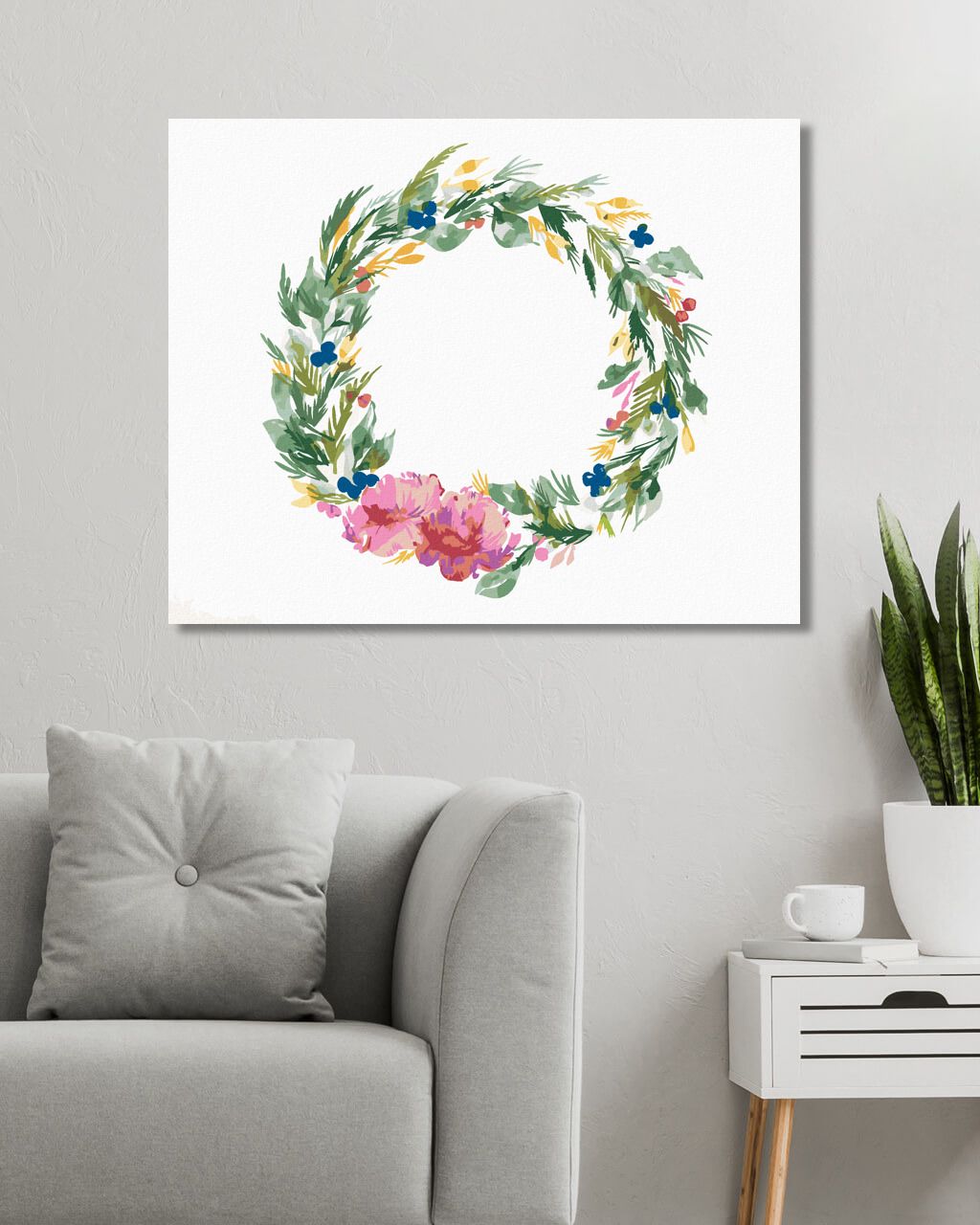 zuty Malování podle čísel - ZIMNÍ VĚNEC Z PIVONĚK (ALEXANDRIA GILBERT) - Rozměr: 40x50 cm, Rámování: Varianta: bez rámu a bez vypnutí plátna - obrázek 9