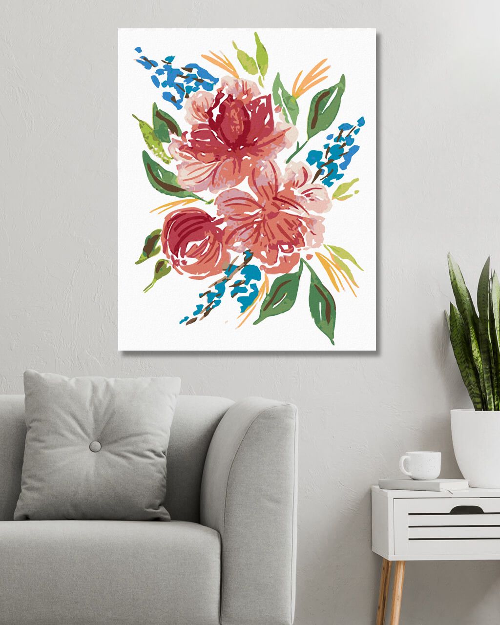 zuty Malování podle čísel - PODZIMNÍ KVĚTINY (ALEXANDRIA GILBERT) - Rozměr: 40x50 cm, Rámování: Varianta: vypnuté plátno na rám - obrázek 3