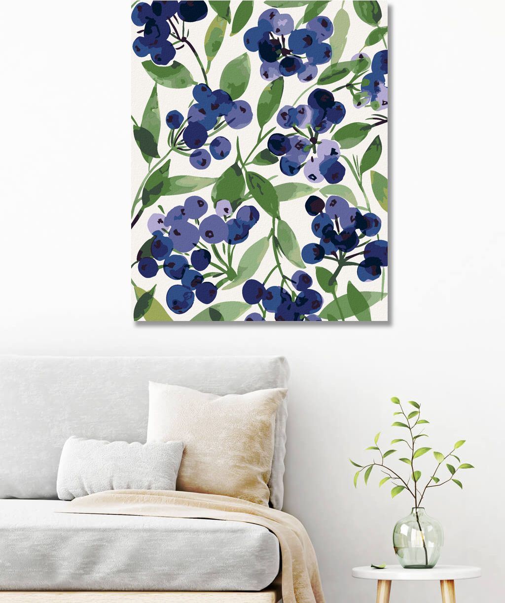 zuty Malování podle čísel - BORŮVKY A LISTÍ (ALEXANDRIA GILBERT) - Rozměr: 40x50 cm, Rámování: Varianta: bez rámu a bez vypnutí plátna - obrázek 6