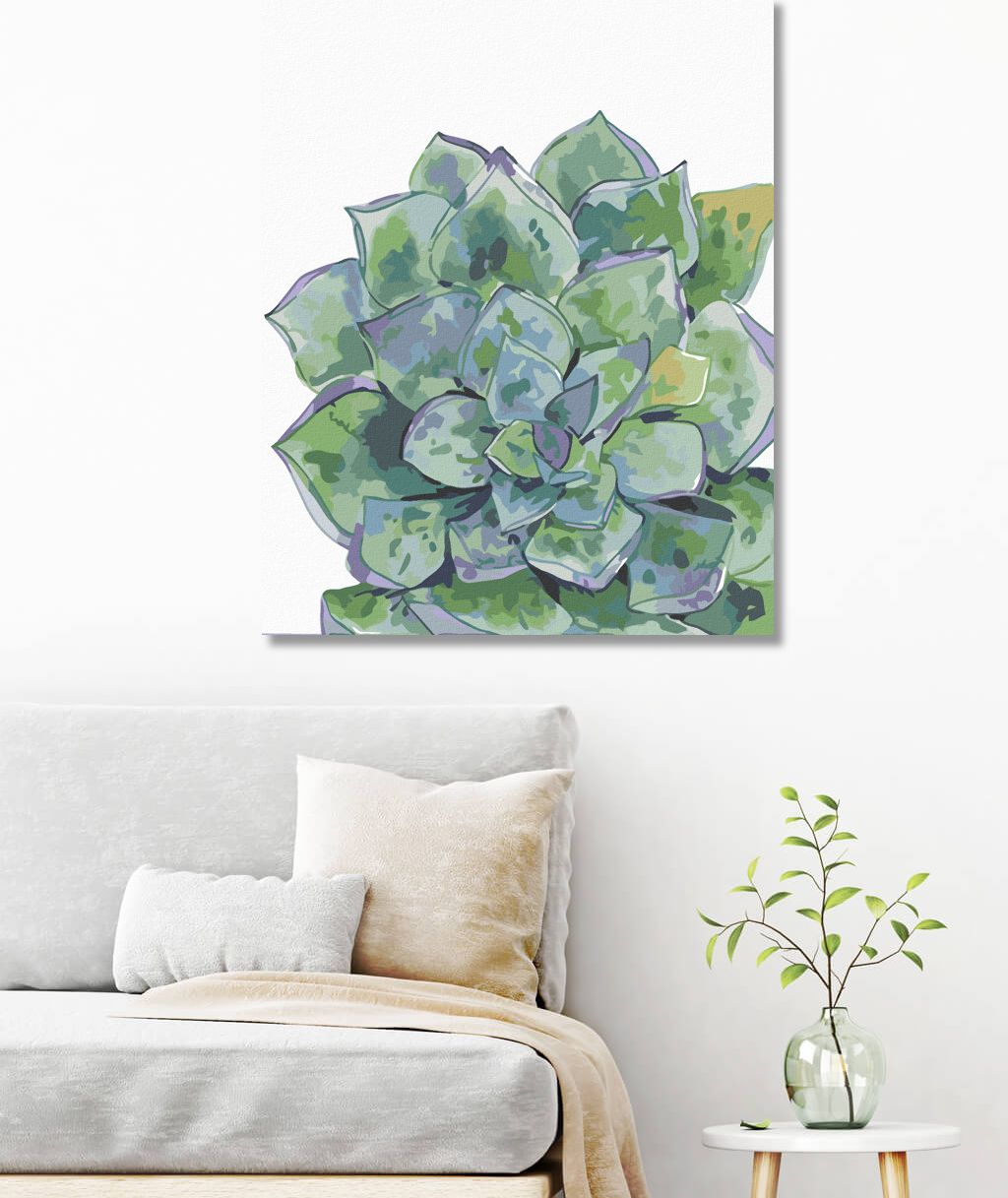 zuty Malování podle čísel - SUKULENT (ALEXANDRIA GILBERT) - Rozměr: 40x50 cm, Rámování: Varianta: vypnuté plátno na rám - obrázek 3