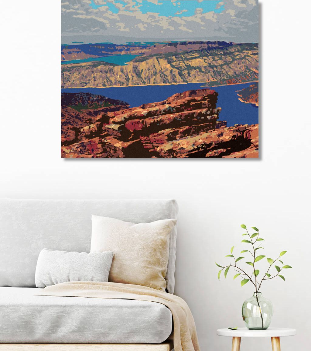 zuty Malování podle čísel - VODNÍ NÁDRŽ FLAMING GORGE - Rozměr: 40x50 cm, Rámování: Varianta: bez rámu a bez vypnutí plátna - obrázek 6