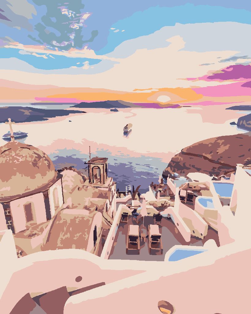 zuty Malování podle čísel - BAREVNÉ SANTORINI - Rozměr: 40x50 cm, Rámování: Varianta: vypnuté plátno na rám - obrázek 8