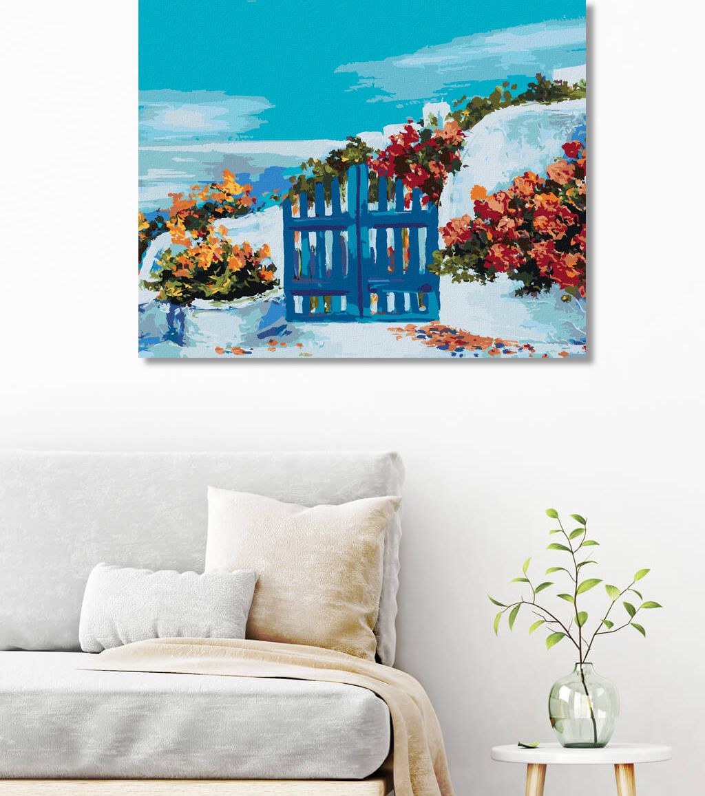 zuty Malování podle čísel - ZAHRÁDKA NA SANTORINI - Rozměr: 40x50 cm, Rámování: Varianta: bez rámu a bez vypnutí plátna - obrázek 9