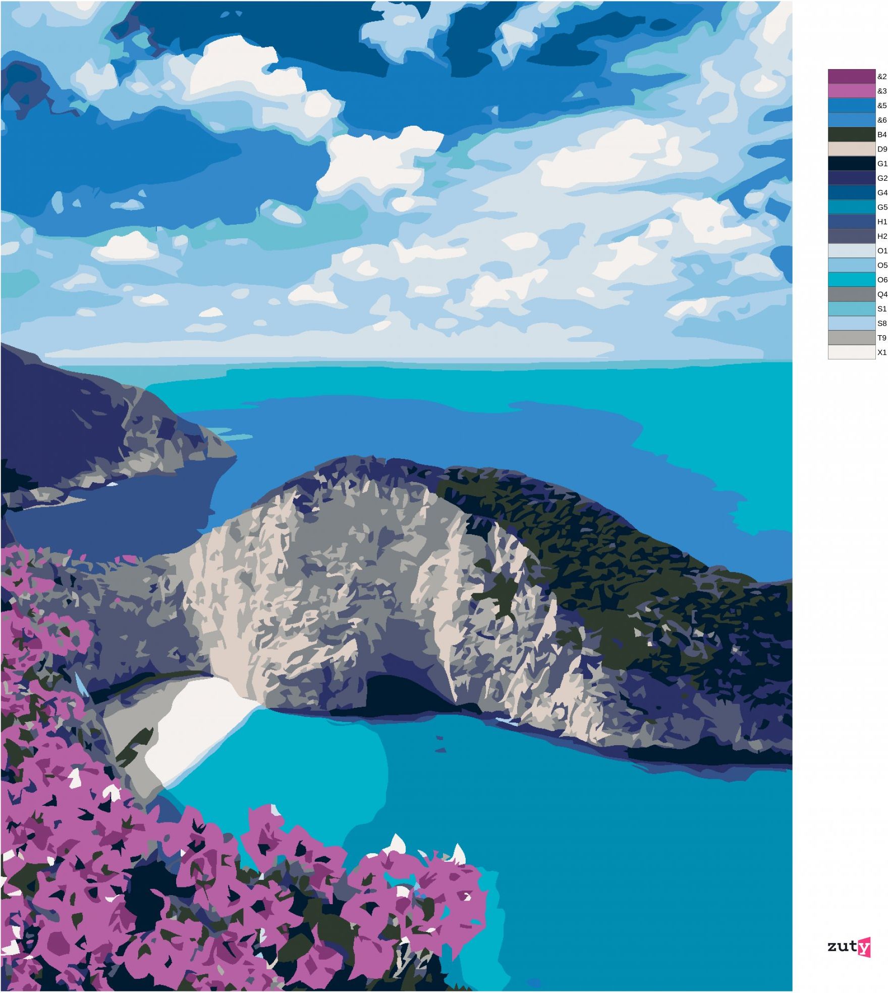 zuty Malování podle čísel - PLÁŽ NAVAGIO - Rozměr: 40x50 cm, Rámování: Varianta: bez rámu a bez vypnutí plátna - obrázek 6