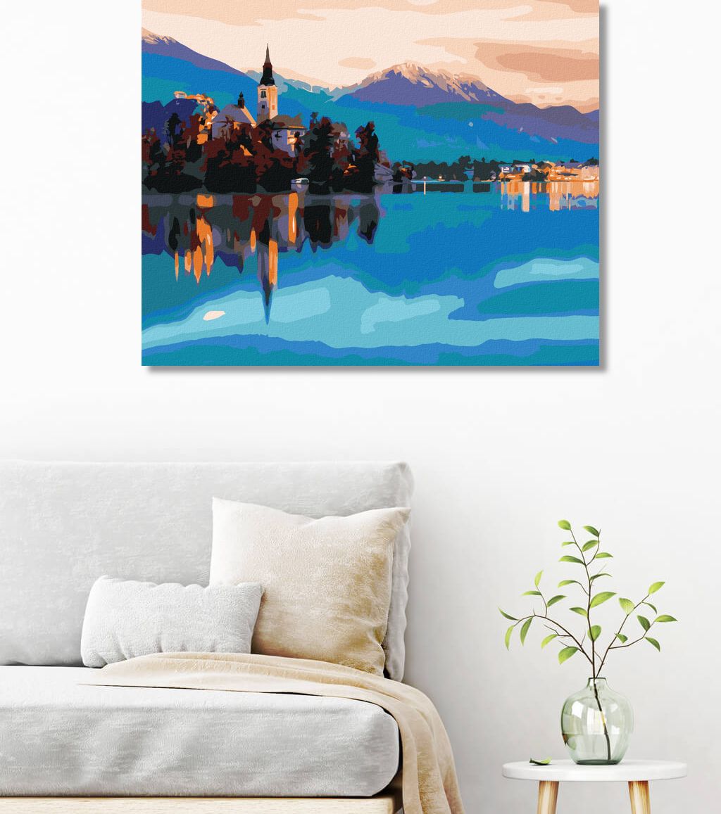 zuty Malování podle čísel - BLEDSKÁ JEZERA VE SLOVINSKU - Rozměr: 40x50 cm, Rámování: Varianta: vypnuté plátno na rám - obrázek 7
