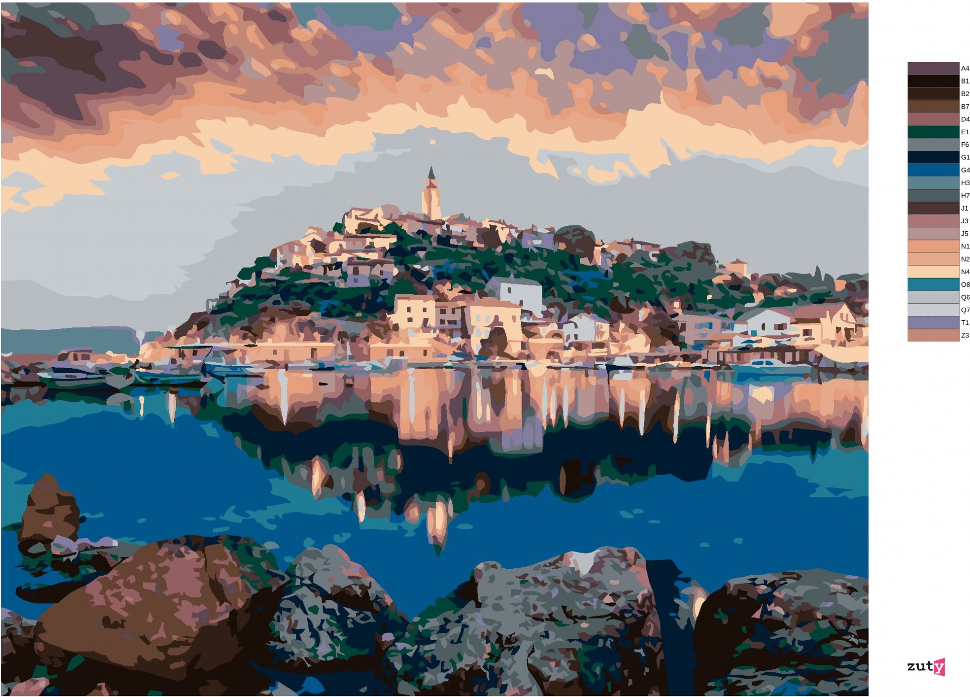 zuty Malování podle čísel - MĚSTO VRBNÍK - Rozměr: 40x50 cm, Rámování: Varianta: vypnuté plátno na rám - obrázek 9