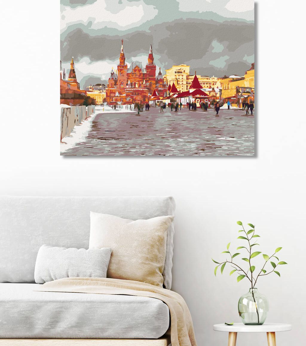 zuty Malování podle čísel - RUDÉ NÁMĚSTÍ V MOSKVĚ - Rozměr: 40x50 cm, Rámování: Varianta: vypnuté plátno na rám - obrázek 2