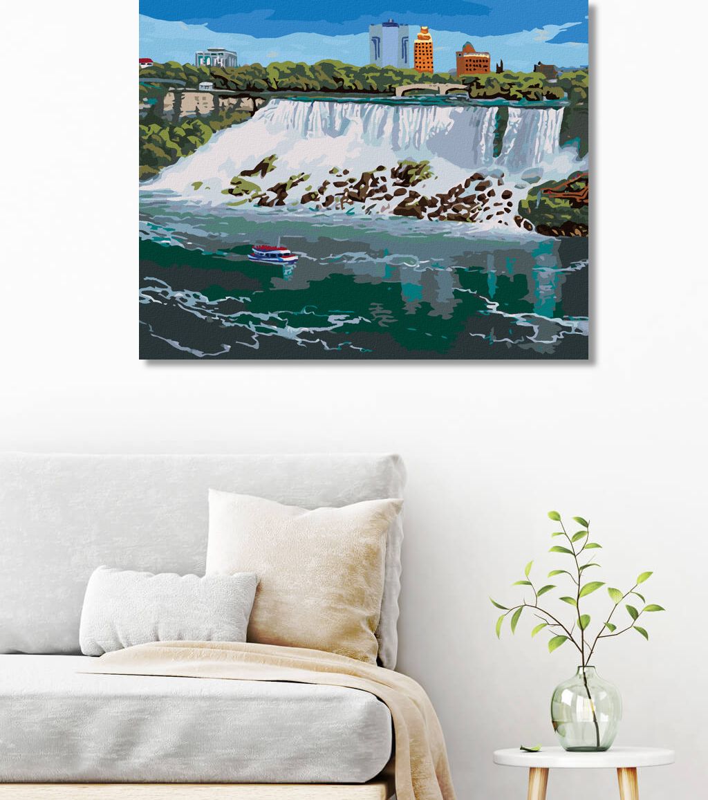 zuty Malování podle čísel - AMERICKÉ NIAGARSKÉ VODOPÁDY (ROBERT JOHNSON) - Rozměr: 40x50 cm, Rámování: Varianta: bez rámu a bez vypnutí plátna - obrázek 9