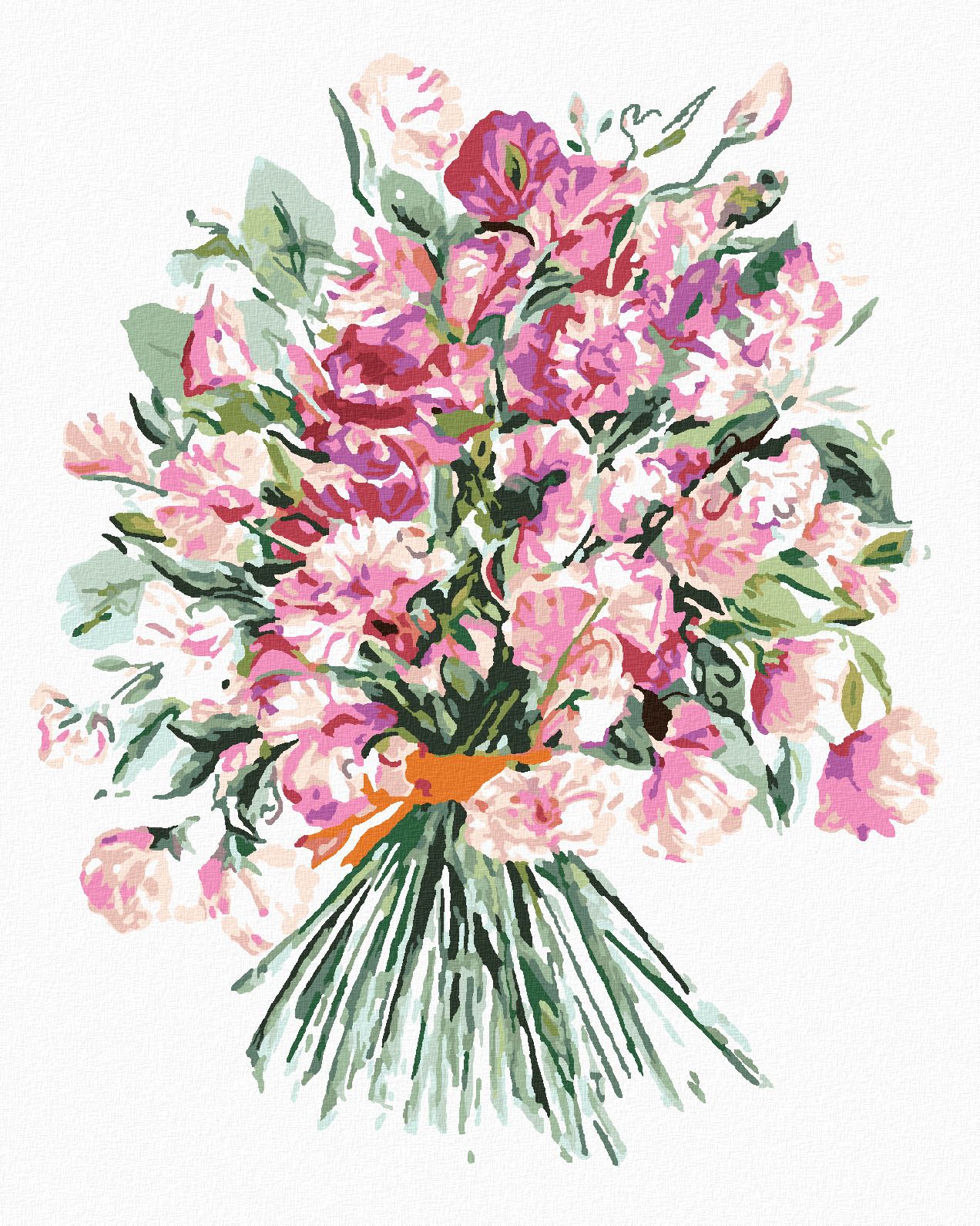 zuty Malování podle čísel - KYTICE Z RŮŽOVÝCH KVĚTŮ HRACHORU (ALEXANDRIA GILBERT) - Rozměr: 40x50 cm, Rámování: Varianta: vypnuté plátno na rám - obrázek 1