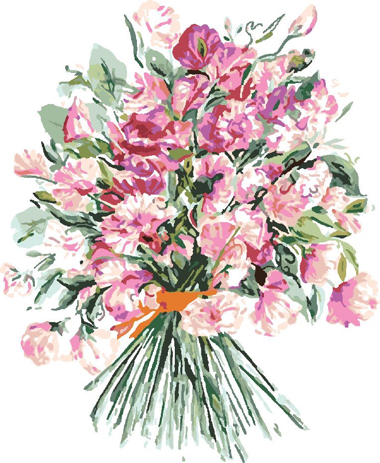 zuty Malování podle čísel - KYTICE Z RŮŽOVÝCH KVĚTŮ HRACHORU (ALEXANDRIA GILBERT) - Rozměr: 40x50 cm, Rámování: Varianta: vypnuté plátno na rám - obrázek 3