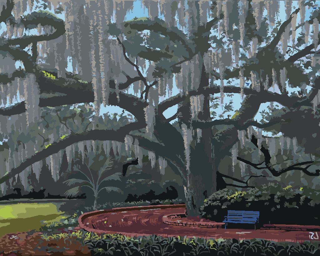 zuty Malování podle čísel - OBROVSKÝ STROM V PARKU (ROBERT JOHNSON) - Rozměr: 40x50 cm, Rámování: Varianta: vypnuté plátno na rám - obrázek 8