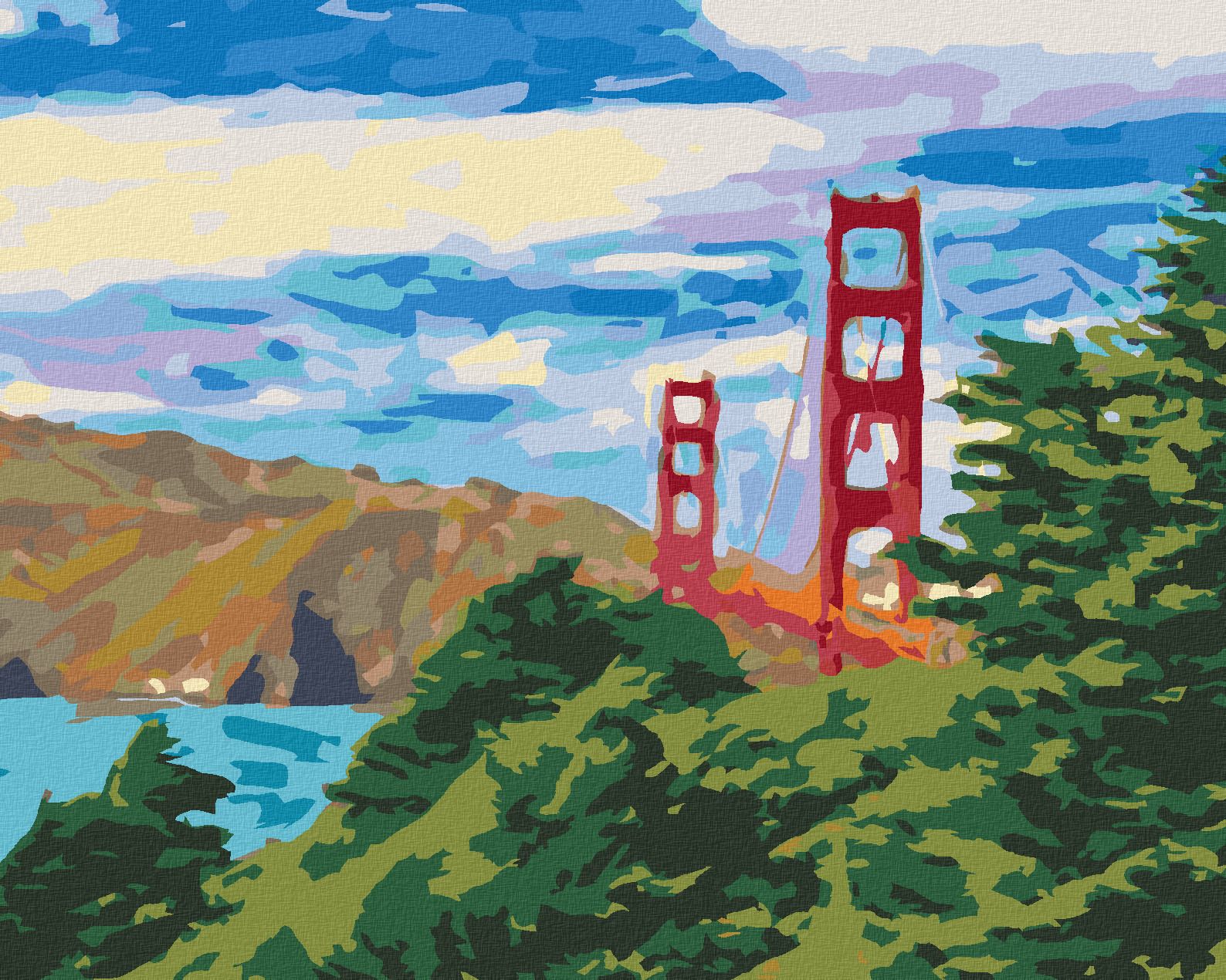 zuty Malování podle čísel - SAN FRANCISCO - Rozměr: 40x50 cm, Rámování: Varianta: vypnuté plátno na rám - obrázek 1