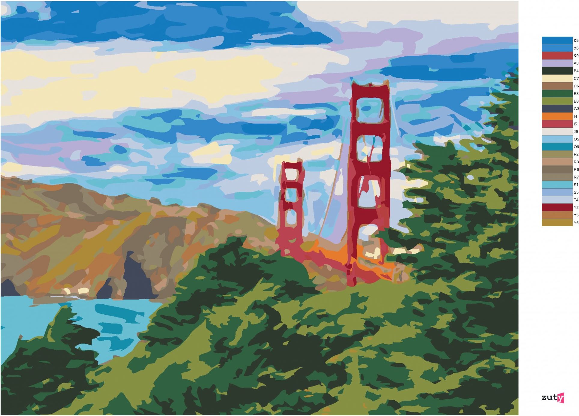 zuty Malování podle čísel - SAN FRANCISCO - Rozměr: 40x50 cm, Rámování: Varianta: vypnuté plátno na rám - obrázek 10
