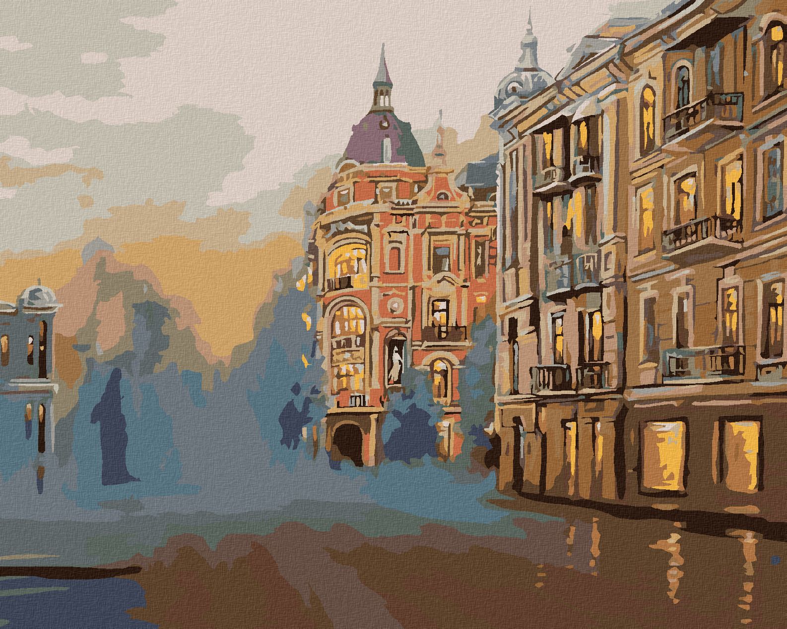 zuty Malování podle čísel - HISTORICKÁ ČÁST MĚSTA - Rozměr: 40x50 cm, Rámování: Varianta: vypnuté plátno na rám - obrázek 1