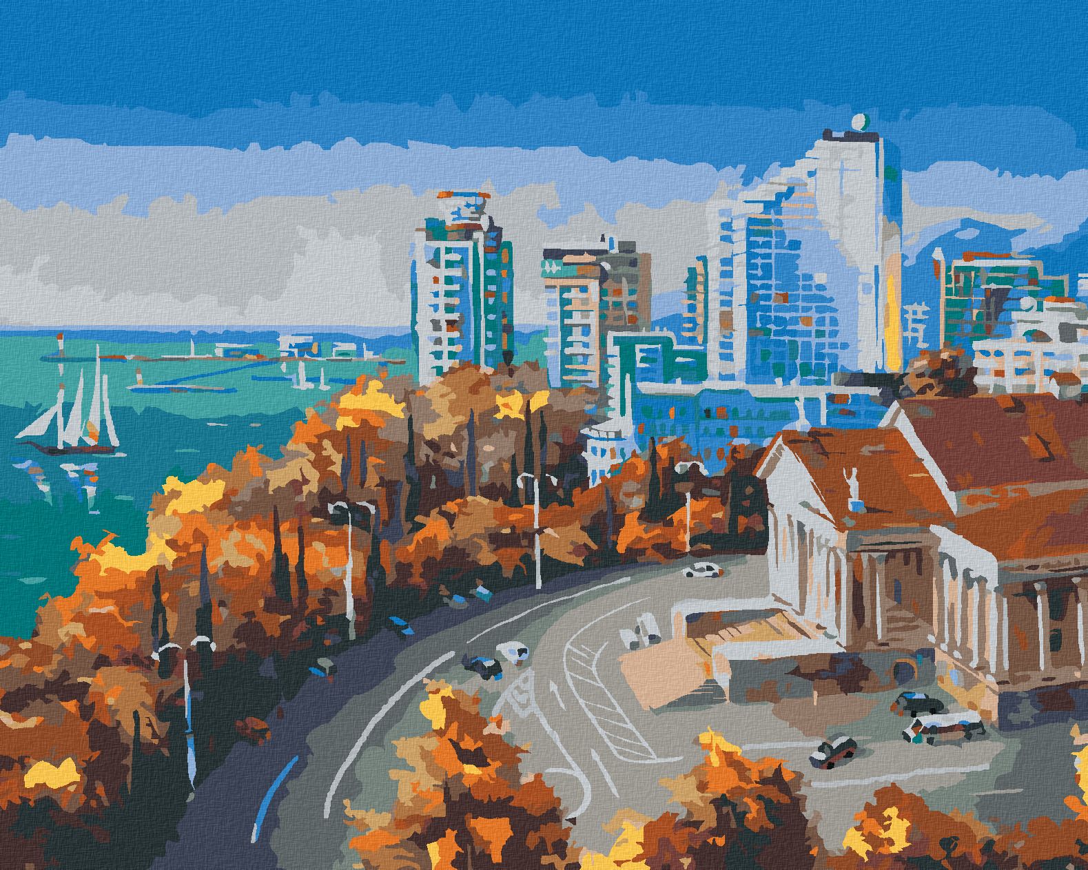 zuty Malování podle čísel - PŘEDMĚSTÍ SOCHI - Rozměr: 40x50 cm, Rámování: Varianta: vypnuté plátno na rám - obrázek 1