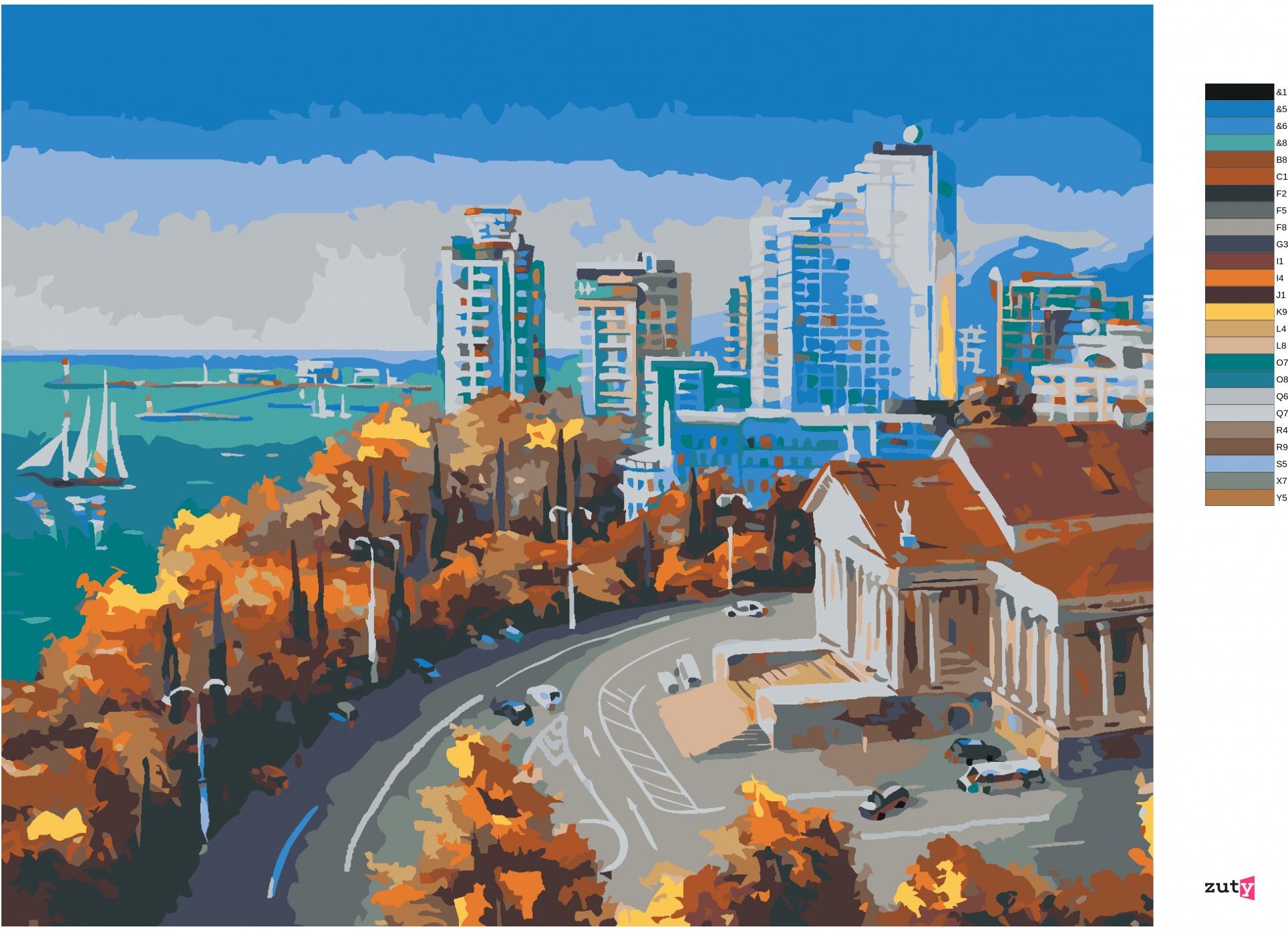 zuty Malování podle čísel - PŘEDMĚSTÍ SOCHI - Rozměr: 40x50 cm, Rámování: Varianta: vypnuté plátno na rám - obrázek 10