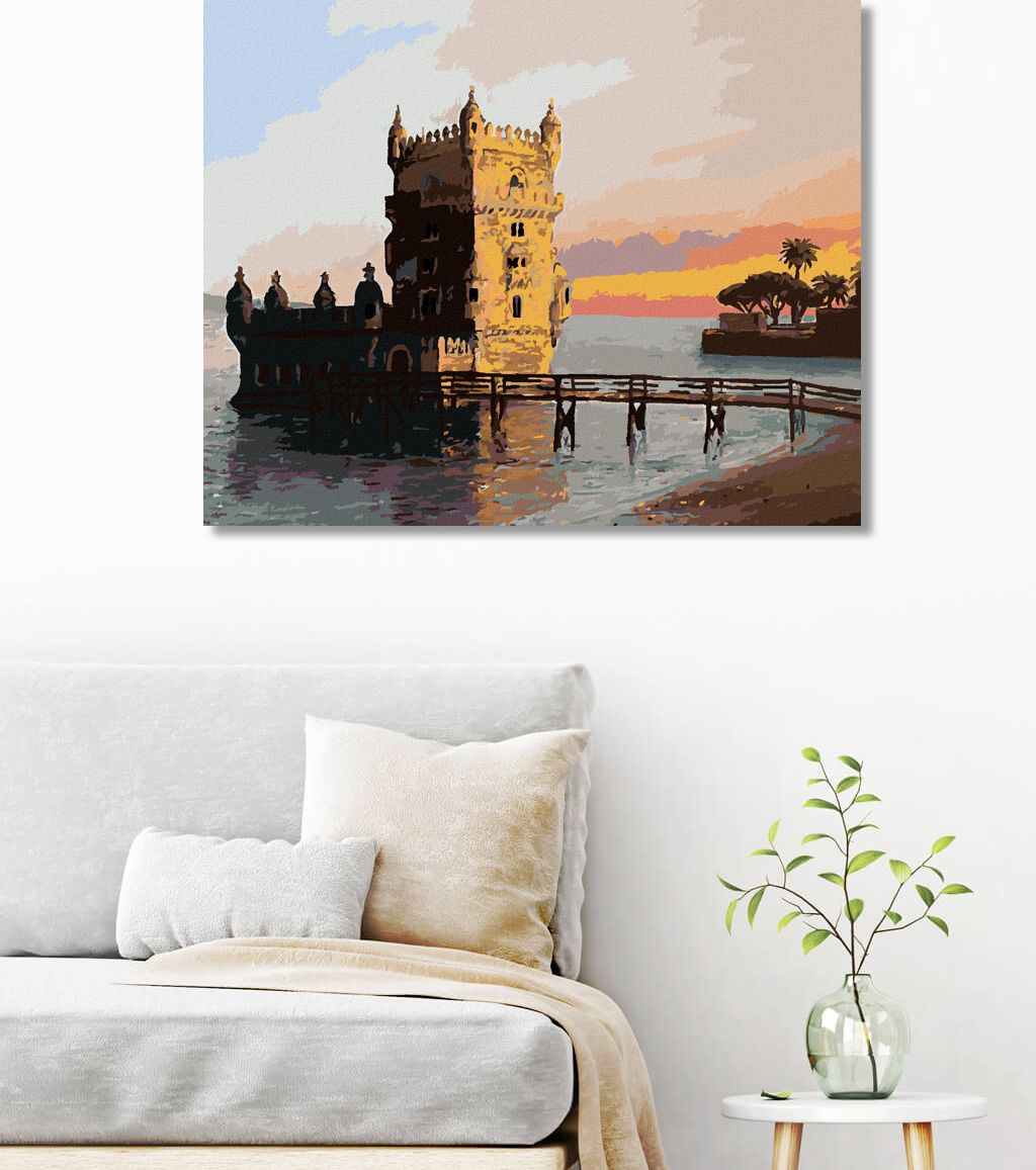 zuty Malování podle čísel - VĚŽ V LISABONU - Rozměr: 40x50 cm, Rámování: Varianta: vypnuté plátno na rám - obrázek 5