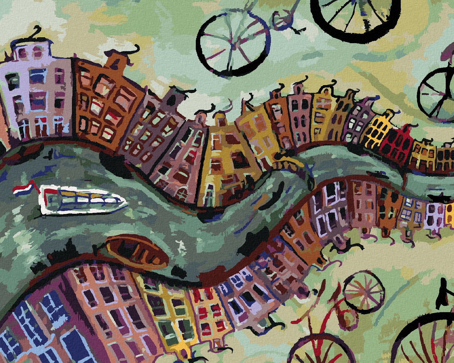 zuty Malování podle čísel - NEKONEČNÝ AMSTERDAM - Rozměr: 40x50 cm, Rámování: Varianta: bez rámu a bez vypnutí plátna - obrázek 1