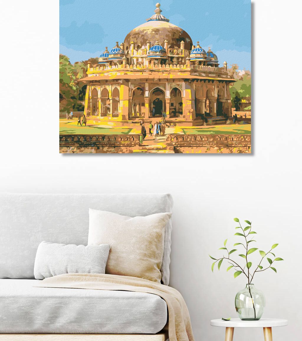 zuty Malování podle čísel - HROBKY ISA KHAN NIAZI V INDII - Rozměr: 40x50 cm, Rámování: Varianta: bez rámu a bez vypnutí plátna - obrázek 4