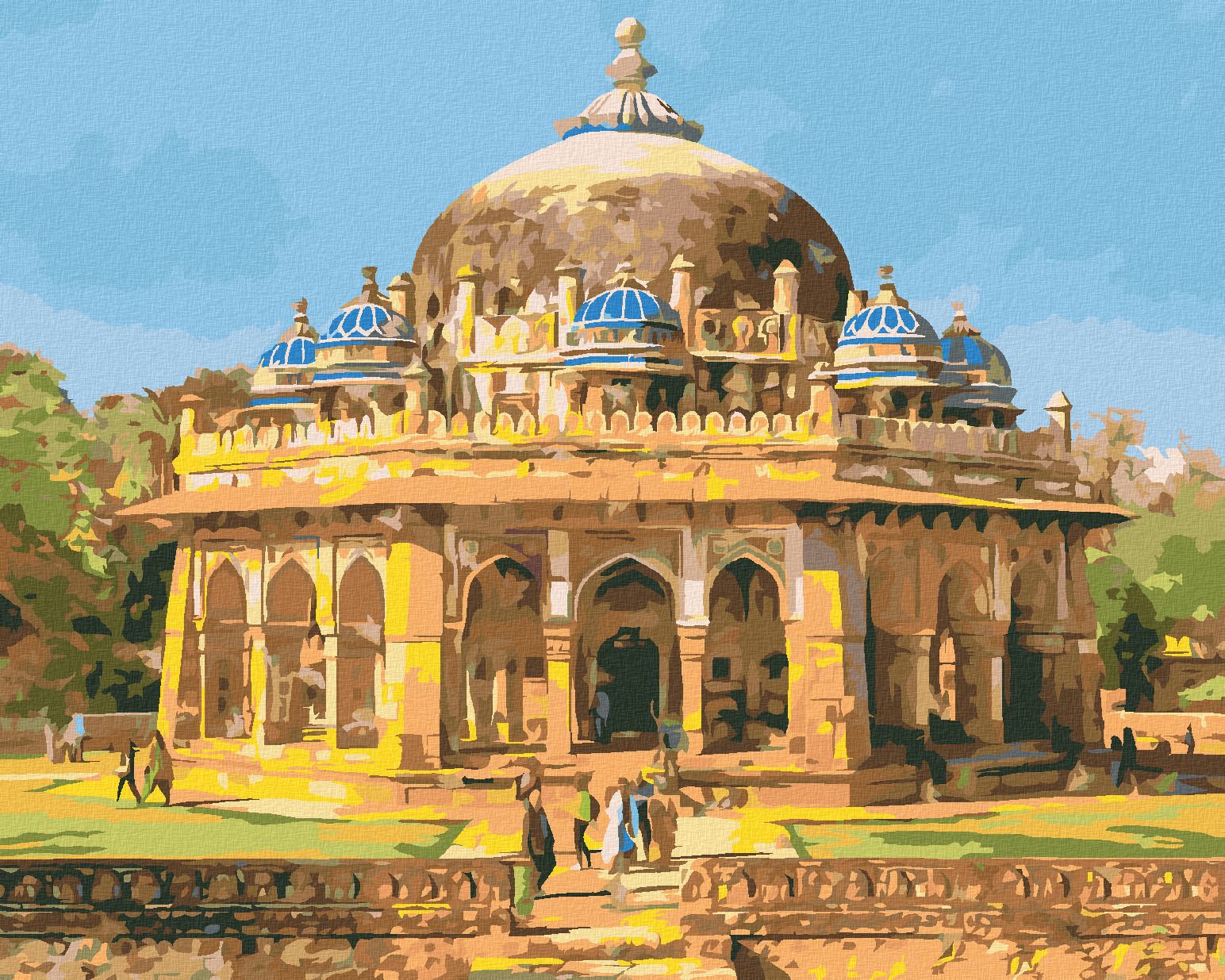 zuty Malování podle čísel - HROBKY ISA KHAN NIAZI V INDII - Rozměr: 40x50 cm, Rámování: Varianta: vypnuté plátno na rám - obrázek 1