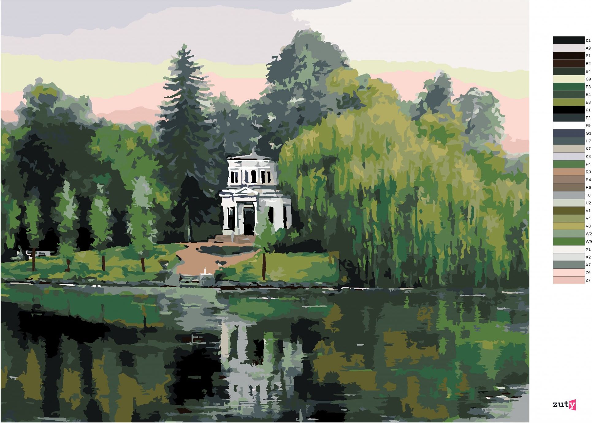 zuty Malování podle čísel - PARK SOFIYIVKA NA UKRAJINĚ - Rozměr: 40x50 cm, Rámování: Varianta: bez rámu a bez vypnutí plátna - obrázek 8