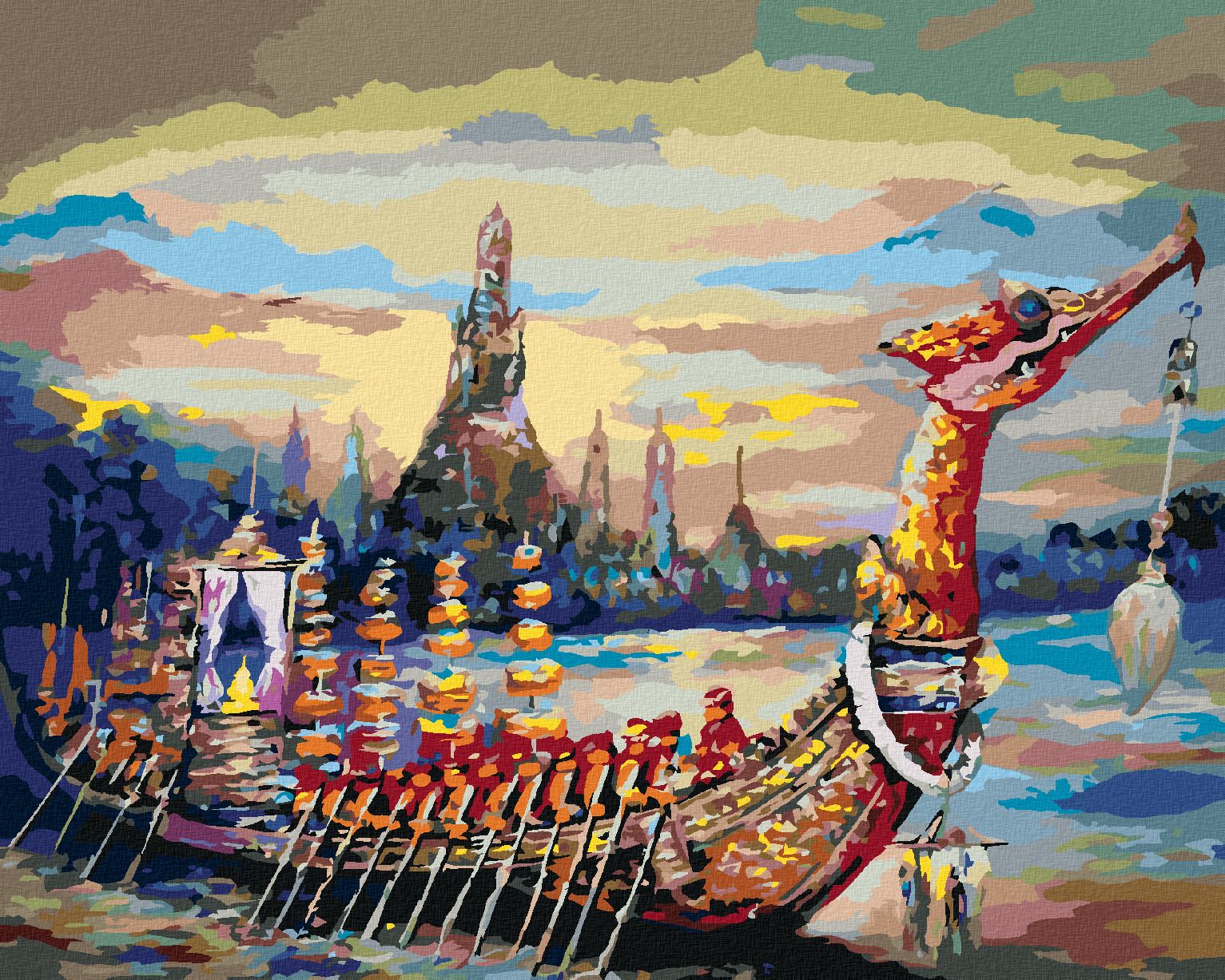 zuty Malování podle čísel - KRÁLOVSKÁ BÁRKA V THAJSKU - Rozměr: 40x50 cm, Rámování: Varianta: bez rámu a bez vypnutí plátna - obrázek 1