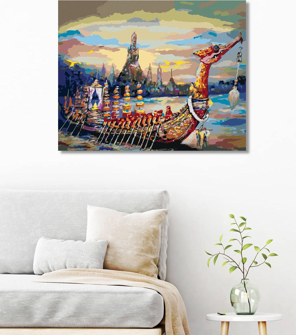 zuty Malování podle čísel - KRÁLOVSKÁ BÁRKA V THAJSKU - Rozměr: 40x50 cm, Rámování: Varianta: bez rámu a bez vypnutí plátna - obrázek 8