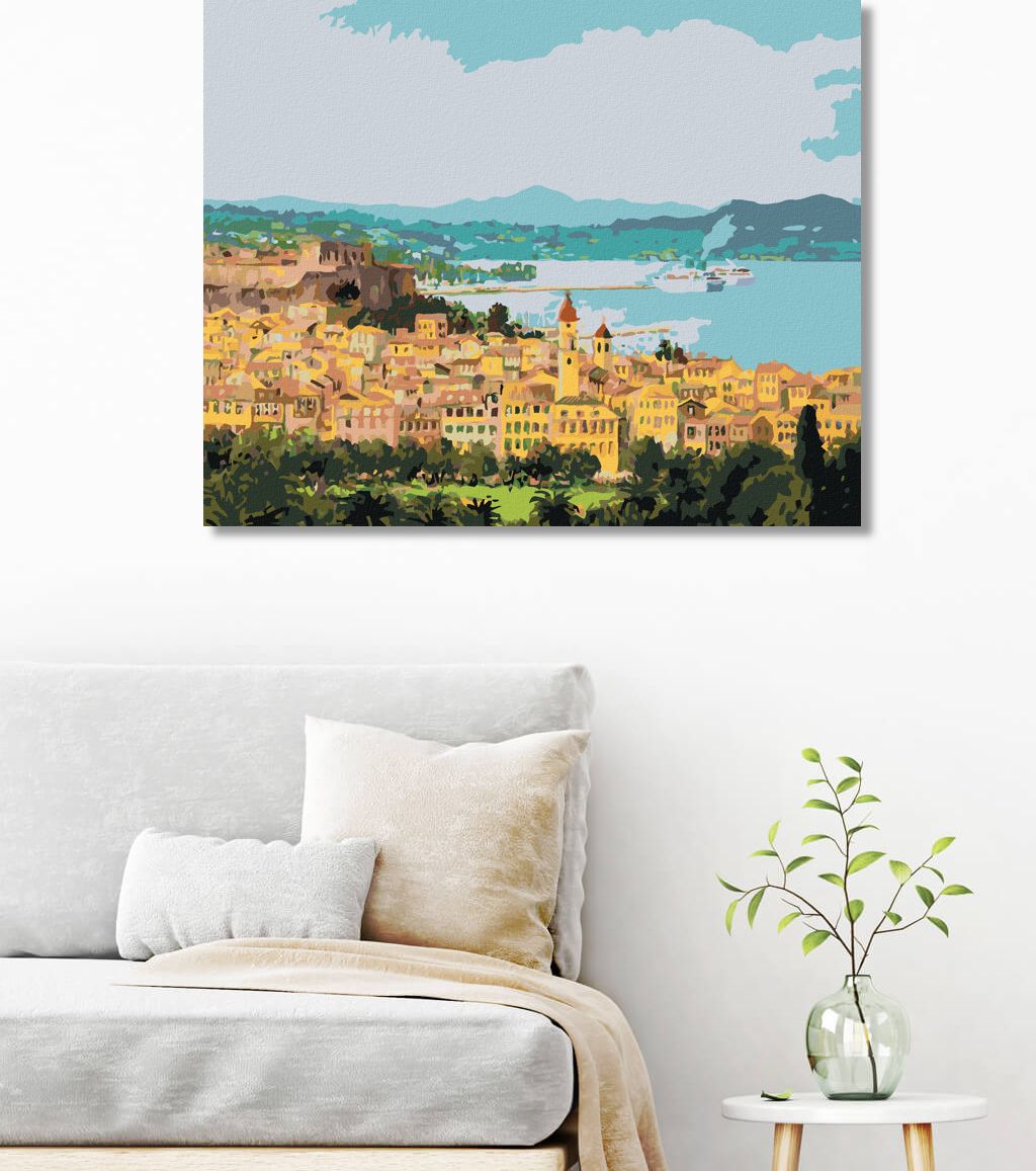 zuty Malování podle čísel - CORFU V ŘECKU - Rozměr: 40x50 cm, Rámování: Varianta: bez rámu a bez vypnutí plátna - obrázek 4
